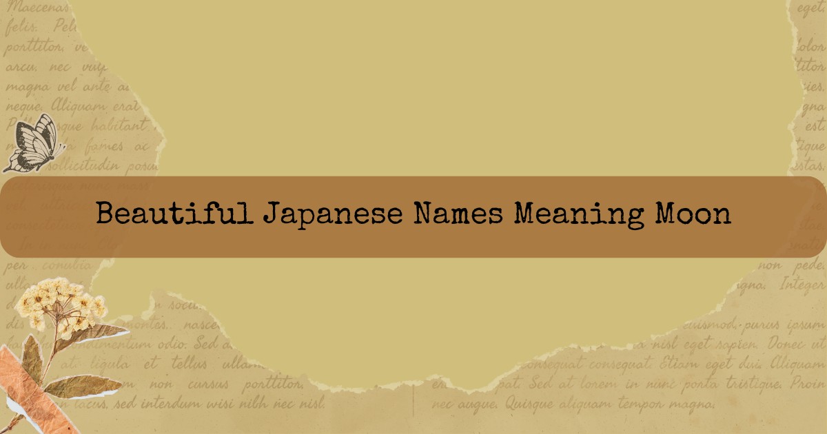 Japanese Names Meaning Moon