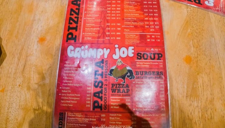 Grumpy Joe Baguio Menu