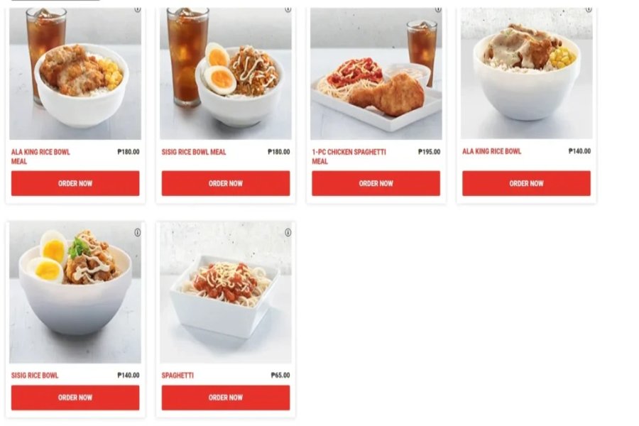 KFC Menu Philippines