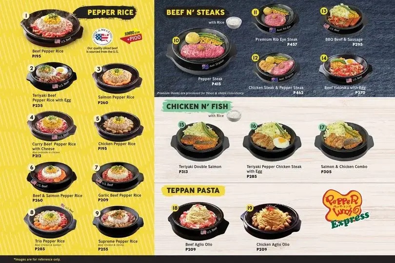 Pepper Lunch Menu